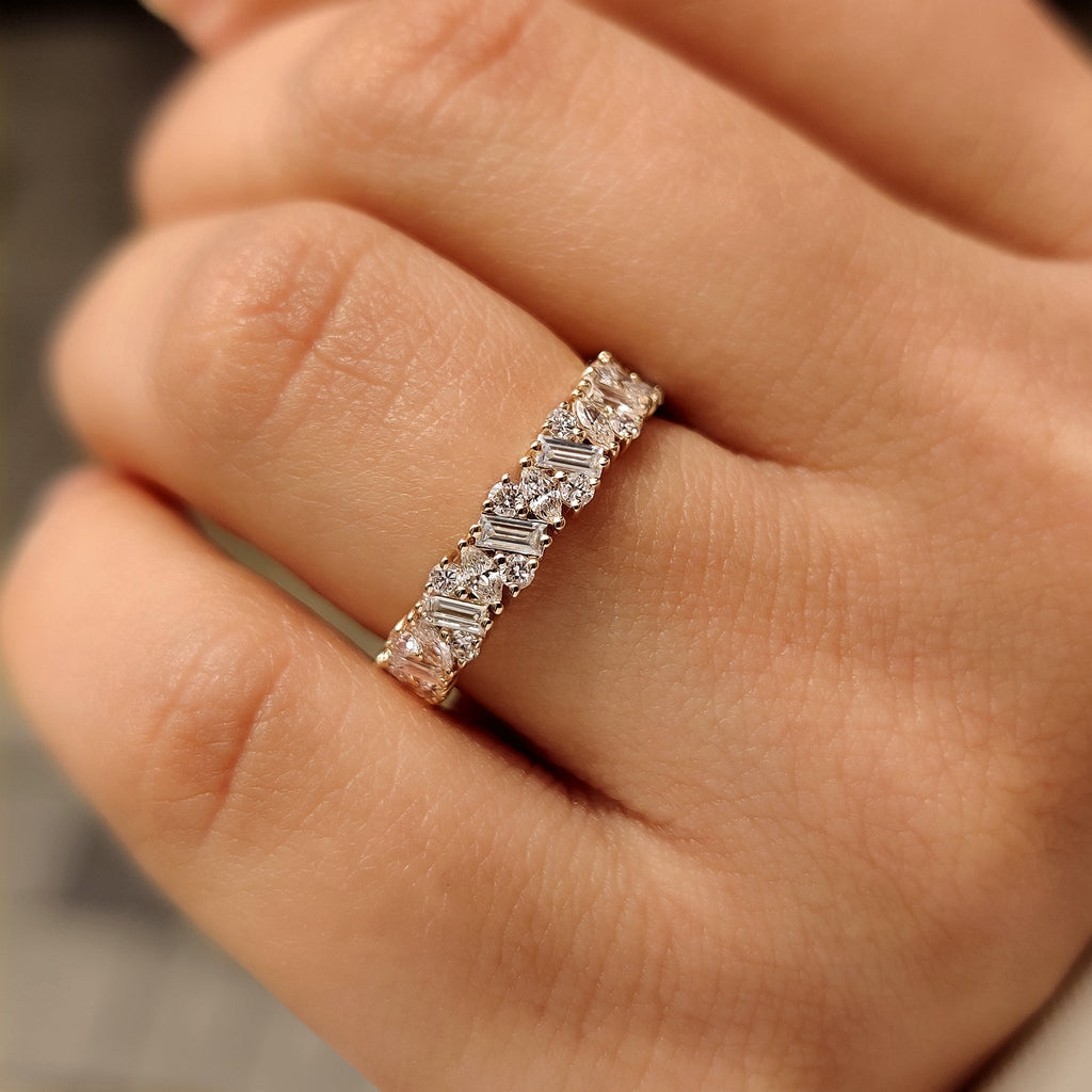 Marquise, Baguette and Round Diamond Full Eternity Band