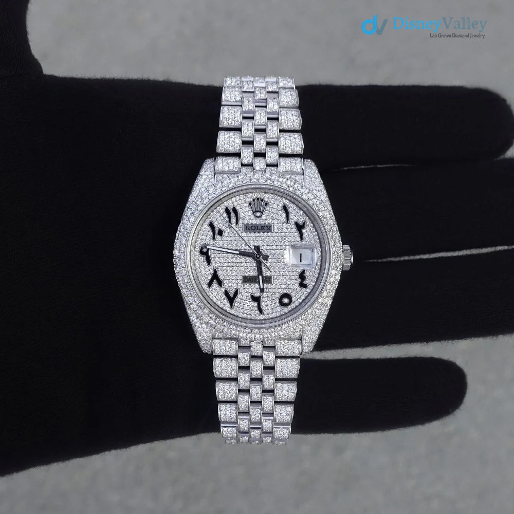 Diamond Rolex Datejust Jubilee 41mm - Stainless Steel - Arabic Dial Image principale du produit