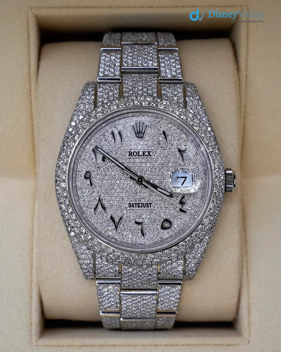 Diamond Rolex Datejust Oyster 41mm - Stainless Steel - Arabic Dial