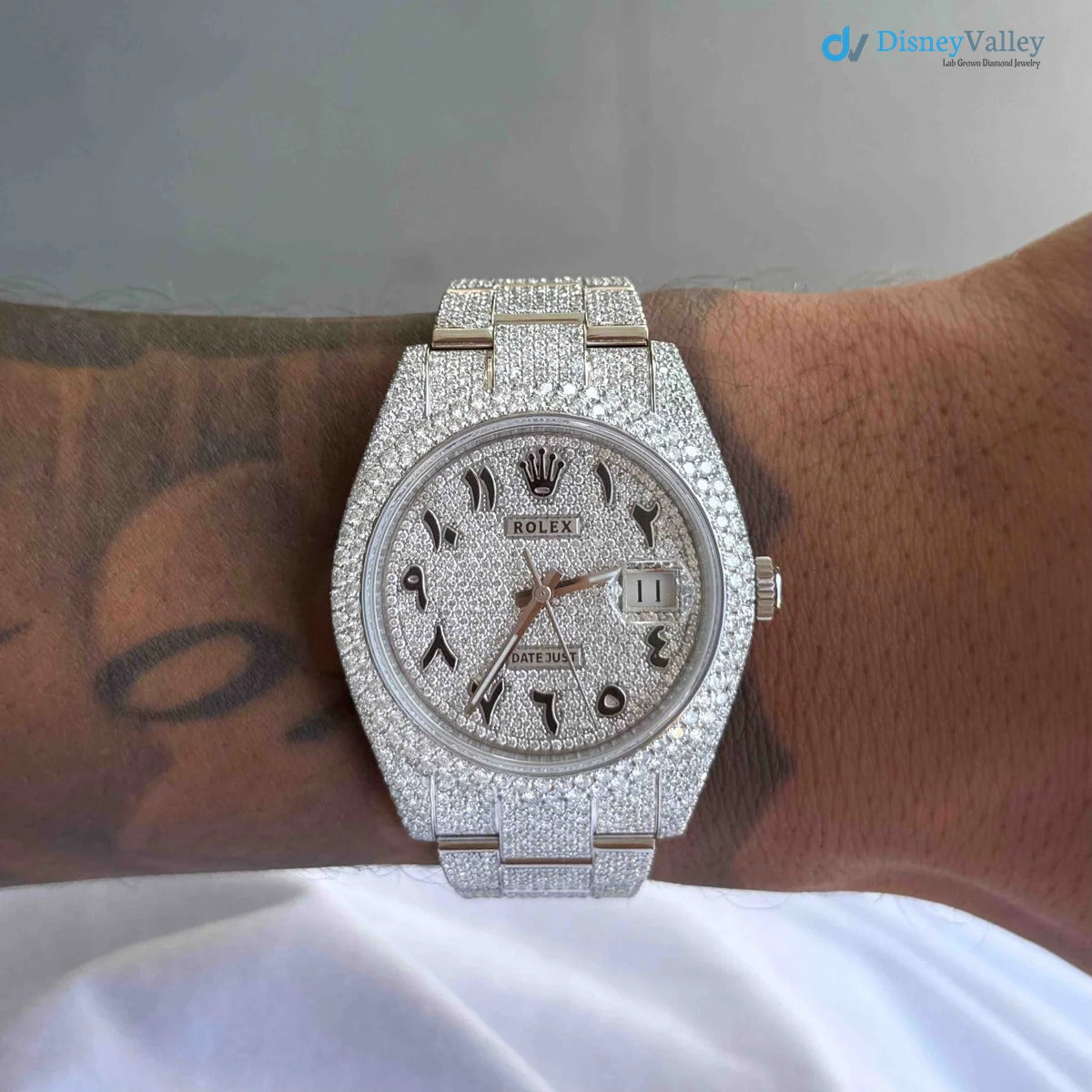 Diamond Rolex Datejust Oyster 41mm - Stainless Steel - Arabic Dial