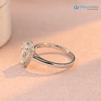 Birnenförmiger Moissanit-Halo-Verlobungsring