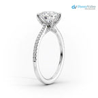 Radiant Lab Grown Pave Setting Engagement Ring