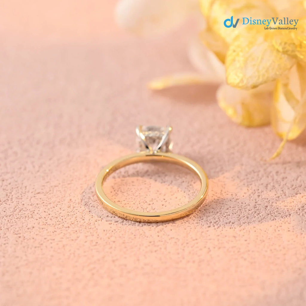 Cushion Moissanite Hidden Halo Engagement Ring