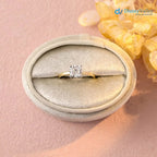 Cushion Moissanite Hidden Halo Engagement Ring