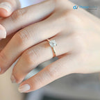 Cushion Moissanite Hidden Halo Engagement Ring