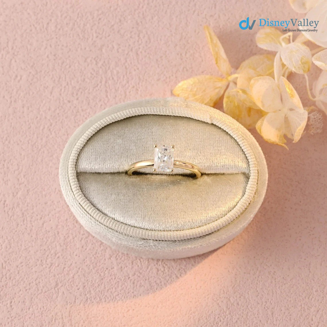 Radiant Moissanite Solitaire Engagement Ring