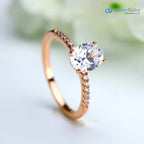 Oval Moissanite Pave Setting Engagement Ring