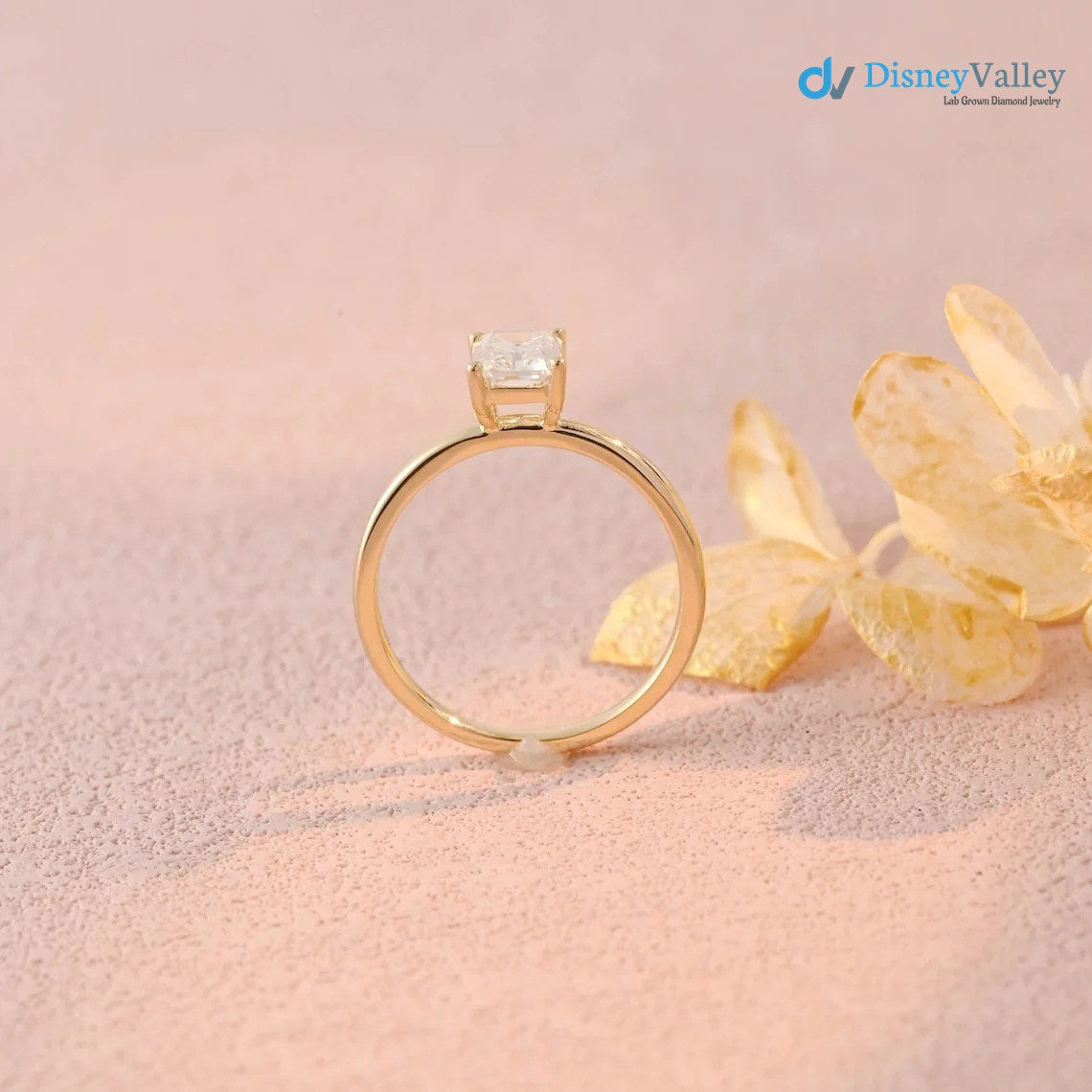 Radiant Moissanite Solitaire Engagement Ring