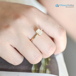 Radiant Moissanite Solitaire Engagement Ring
