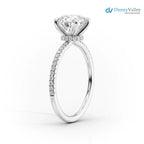 Radiant Lab Grown Hidden Halo Pave Setting Engagement Ring