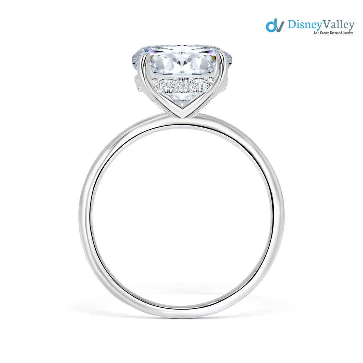 Round Moissanite Hidden Halo Engagement Ring