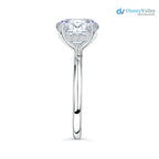 Runder Moissanit-Verlobungsring mit verstecktem Halo