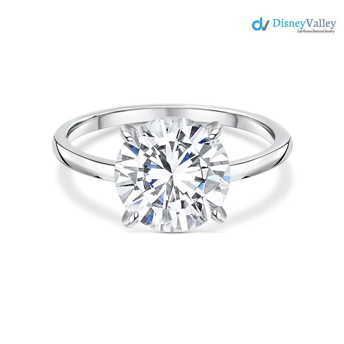 Runder Moissanit-Verlobungsring mit verstecktem Halo