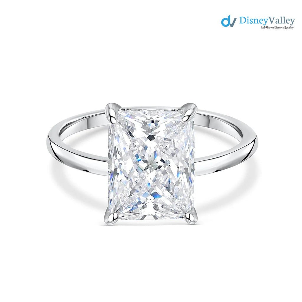 Radiant Moissanite Hidden Halo Engagement Ring