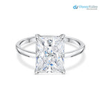 Radiant Moissanite Hidden Halo Engagement Ring