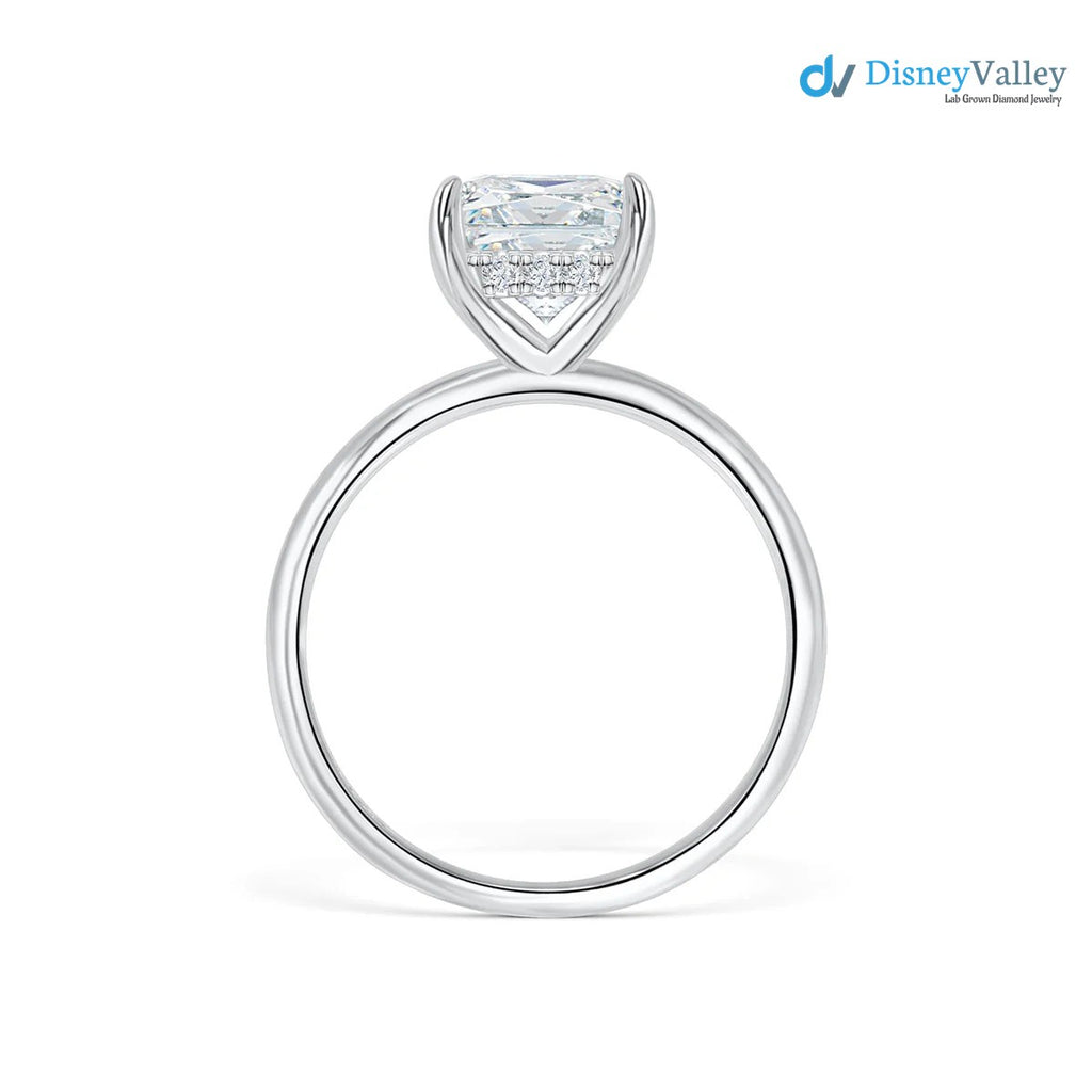 Radiant Moissanite Hidden Halo Engagement Ring