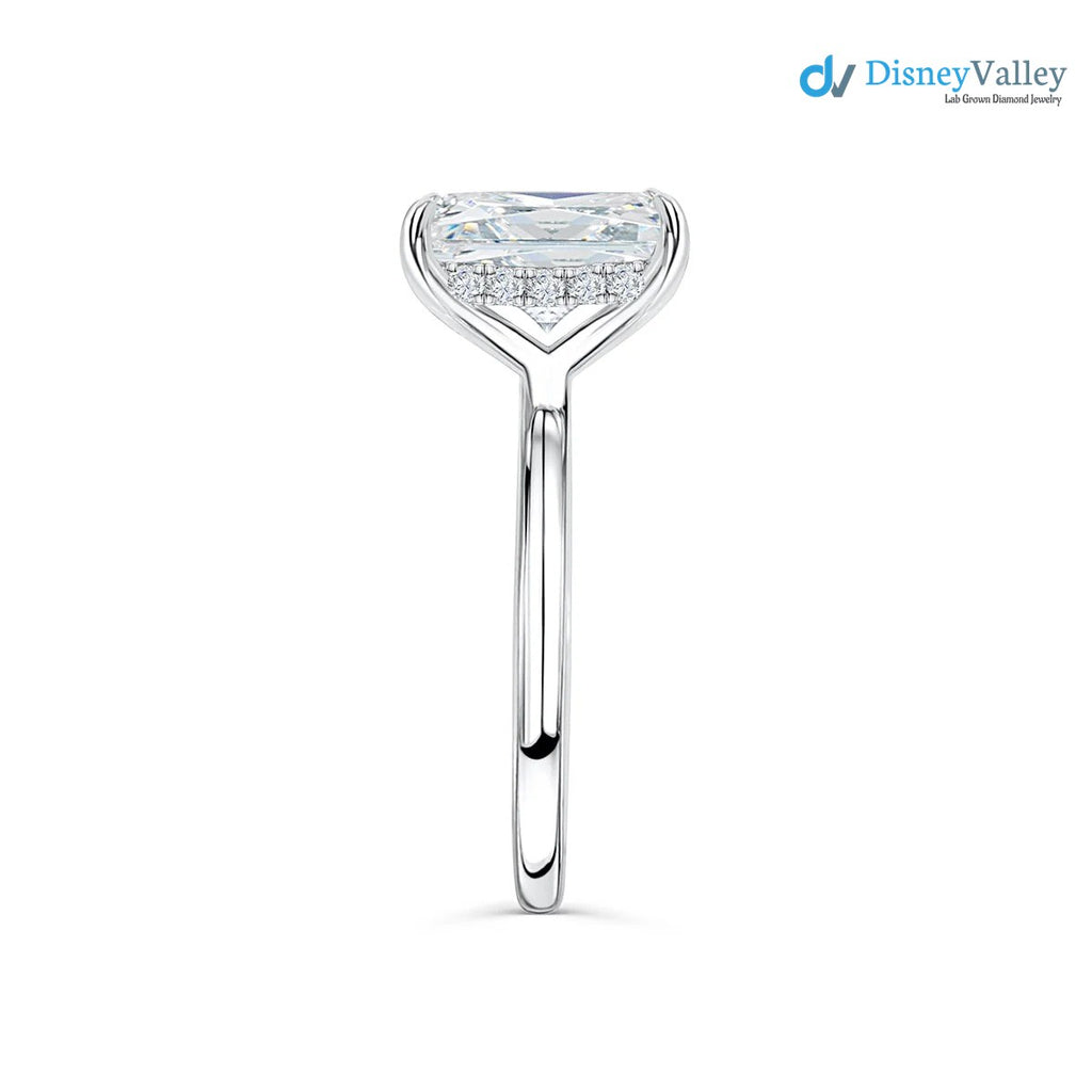 Radiant Moissanite Hidden Halo Engagement Ring