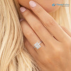 Radiant Moissanite Hidden Halo Engagement Ring