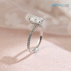 Radiant Moissanite Hidden Halo & Pave Engagement Ring