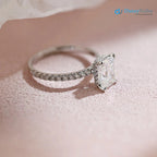 Radiant Moissanite Hidden Halo & Pave Engagement Ring