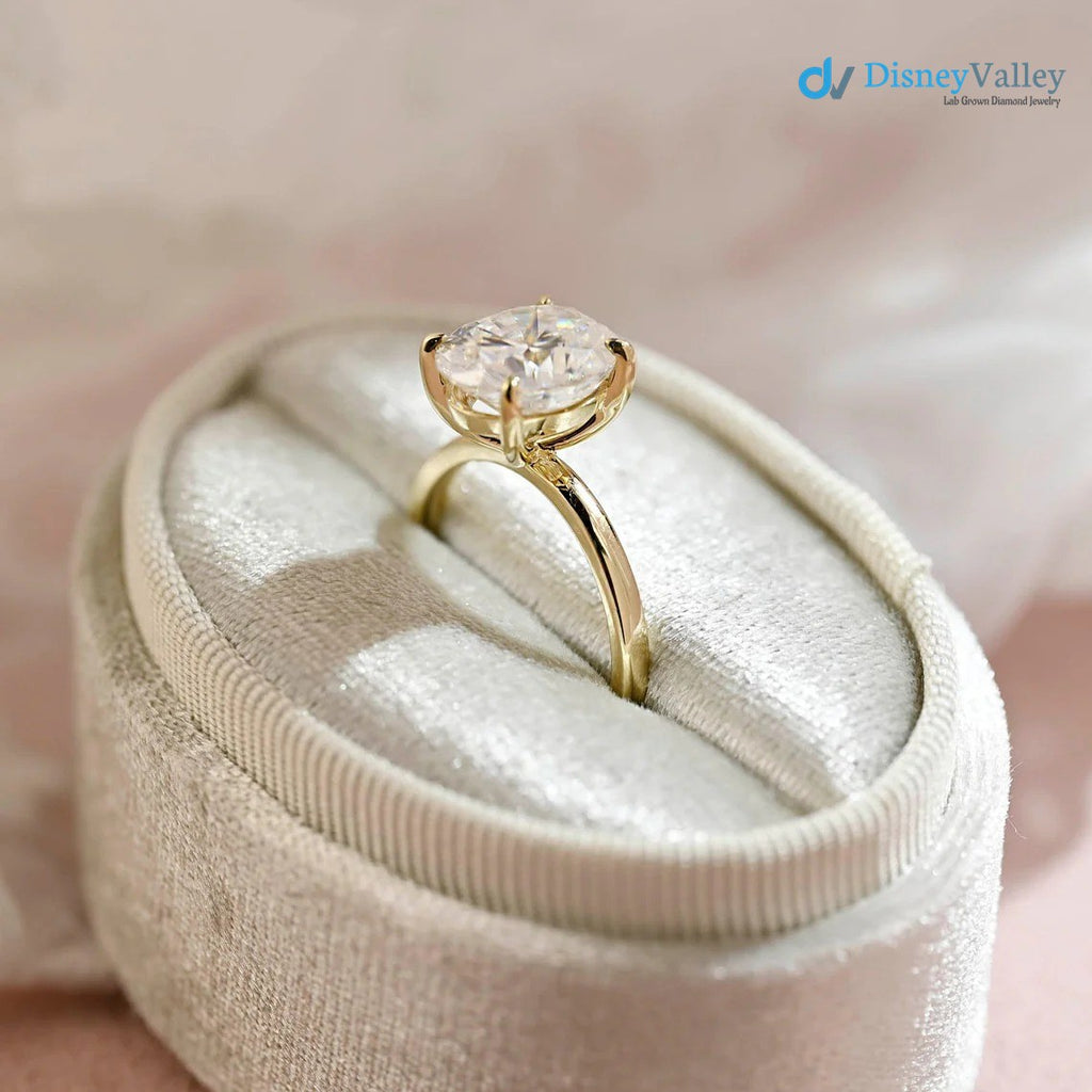 Oval Moissanite Solitaire Engagement Ring
