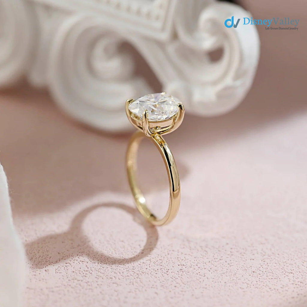 Oval Moissanite Solitaire Engagement Ring