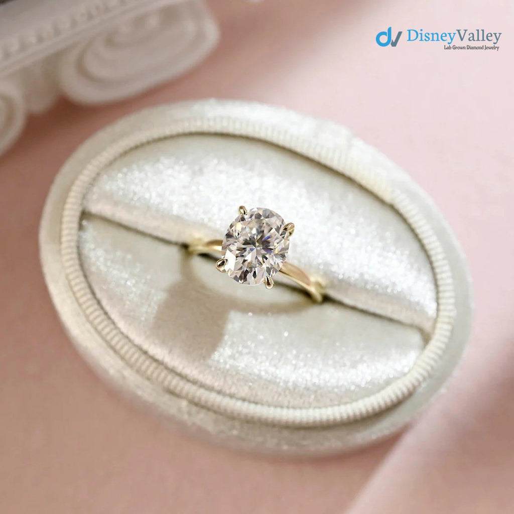 Oval Moissanite Solitaire Engagement Ring