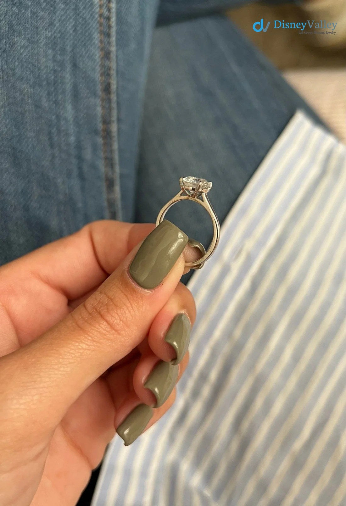 Round Moissanite Solitaire Engagement Ring