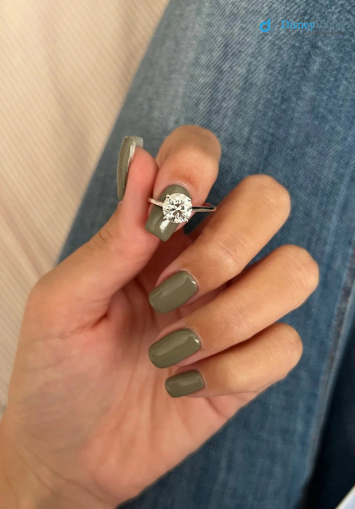 Round Moissanite Solitaire Engagement Ring Main image