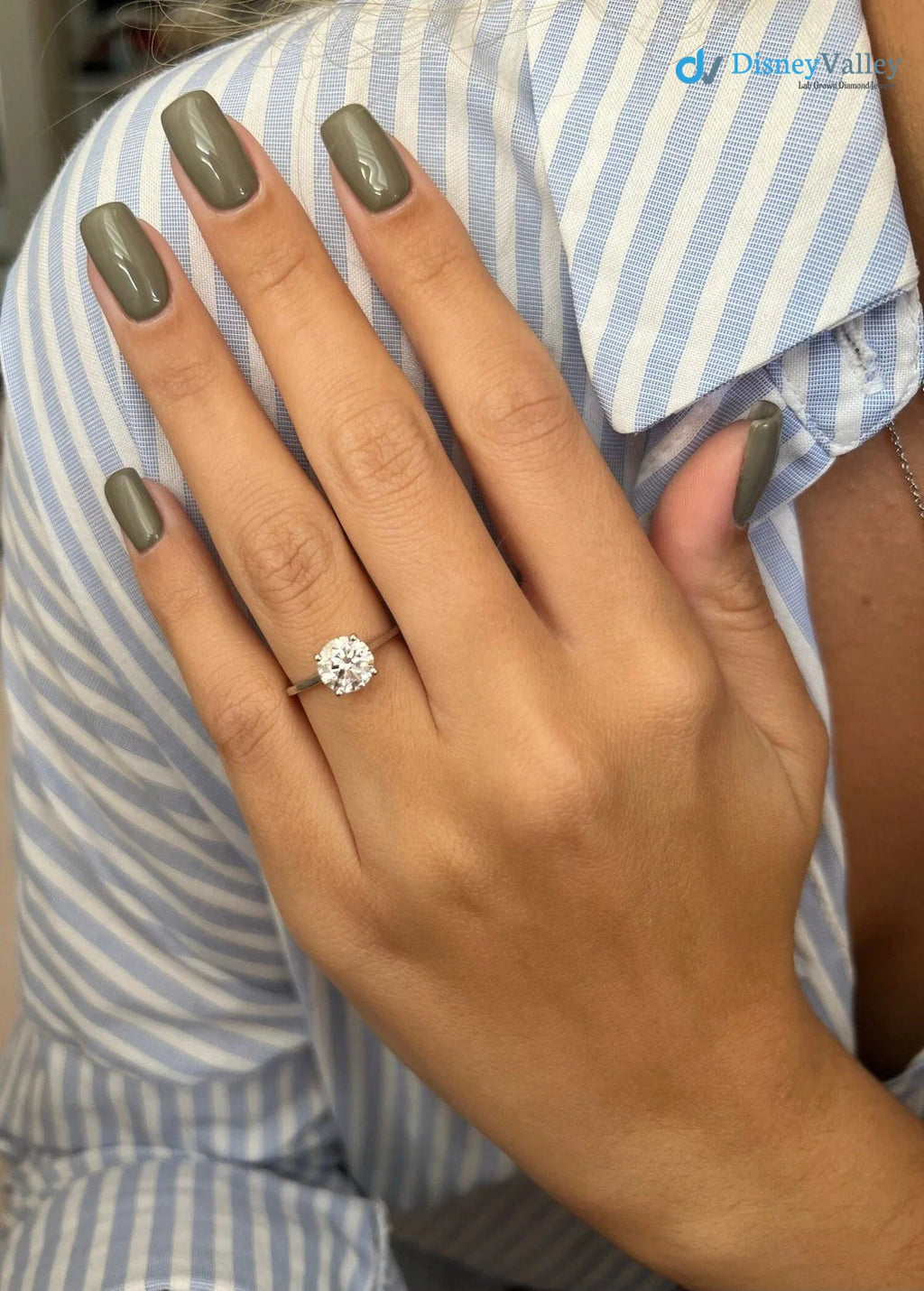 Round Moissanite Solitaire Engagement Ring