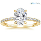 Oval Moissanite Pave Setting Engagement Ring