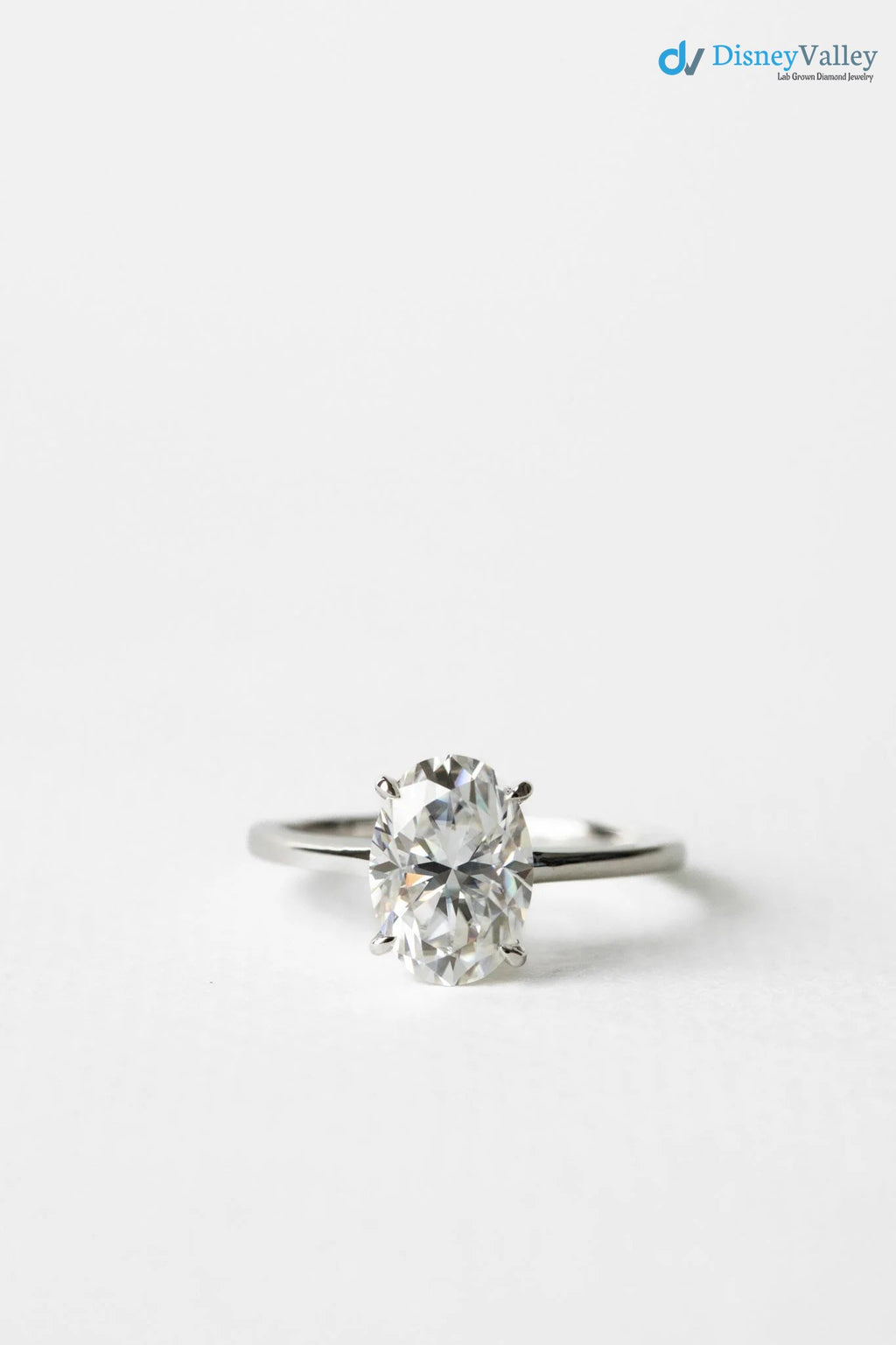 Oval Moissanite Solitaire Engagement Ring