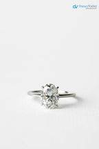 Oval Moissanite Solitaire Engagement Ring