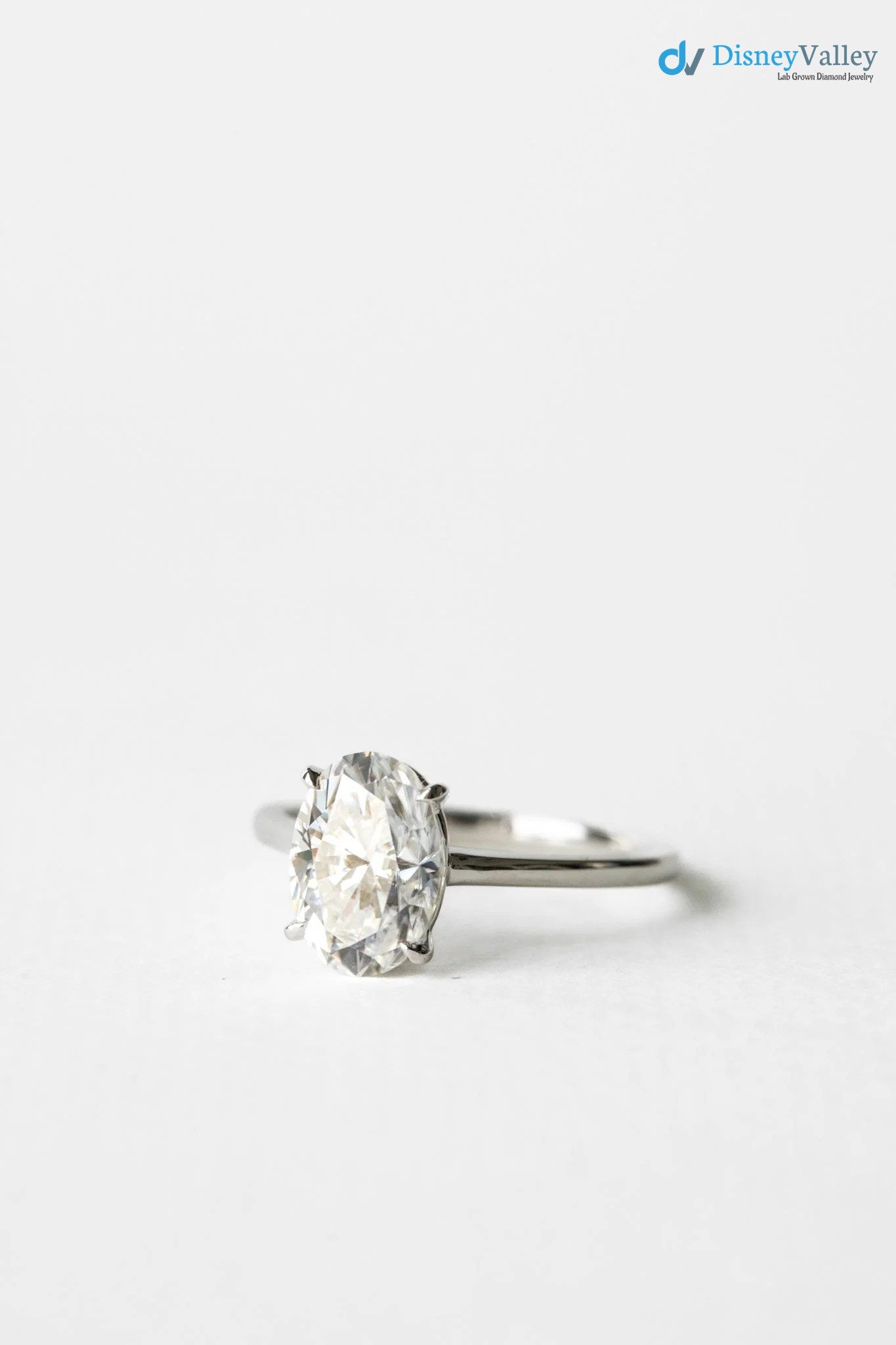 Oval Moissanite Solitaire Engagement Ring