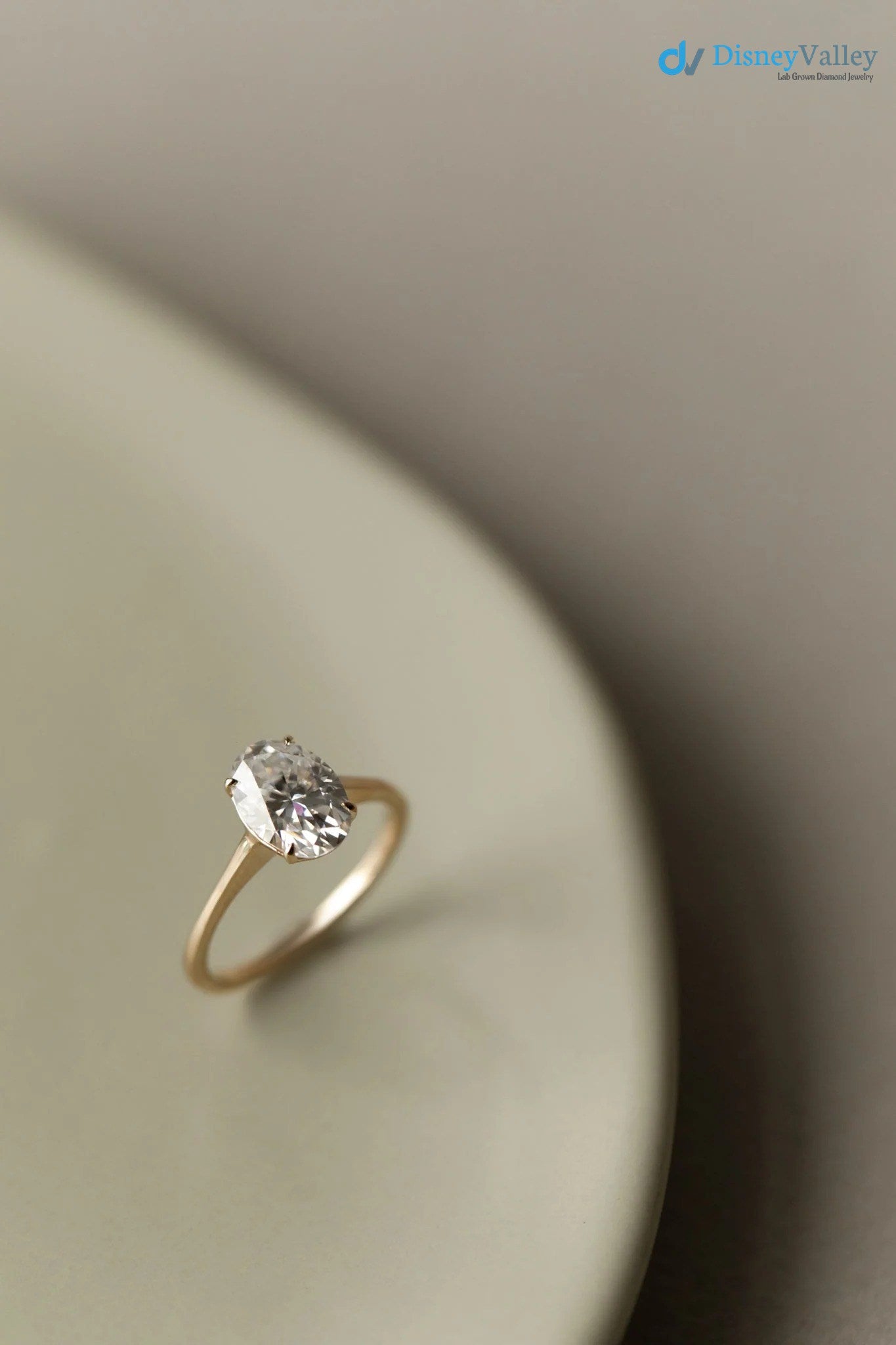 Oval Moissanite Solitaire Engagement Ring