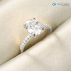 Oval Moissanite Pave Setting Engagement Ring