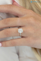 Elongated Cushion Moissanite Solitaire Engagement Ring