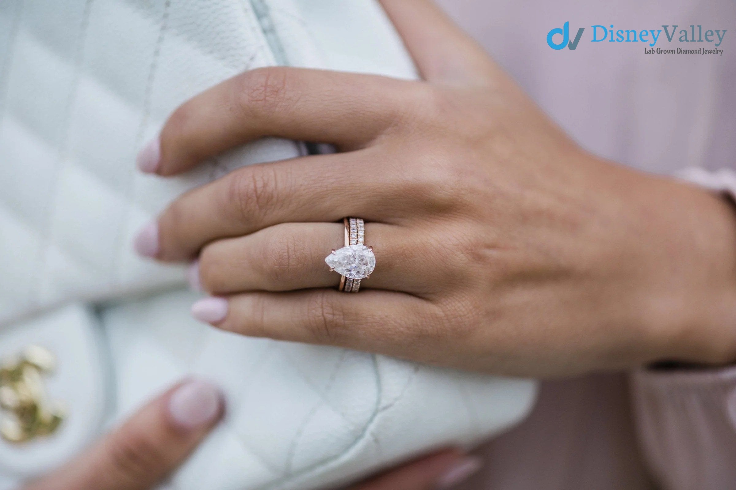 Pear Solitaire Moissanite Engagement Ring