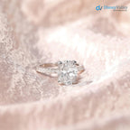 Oval Moissanite Pave Setting Engagement Ring