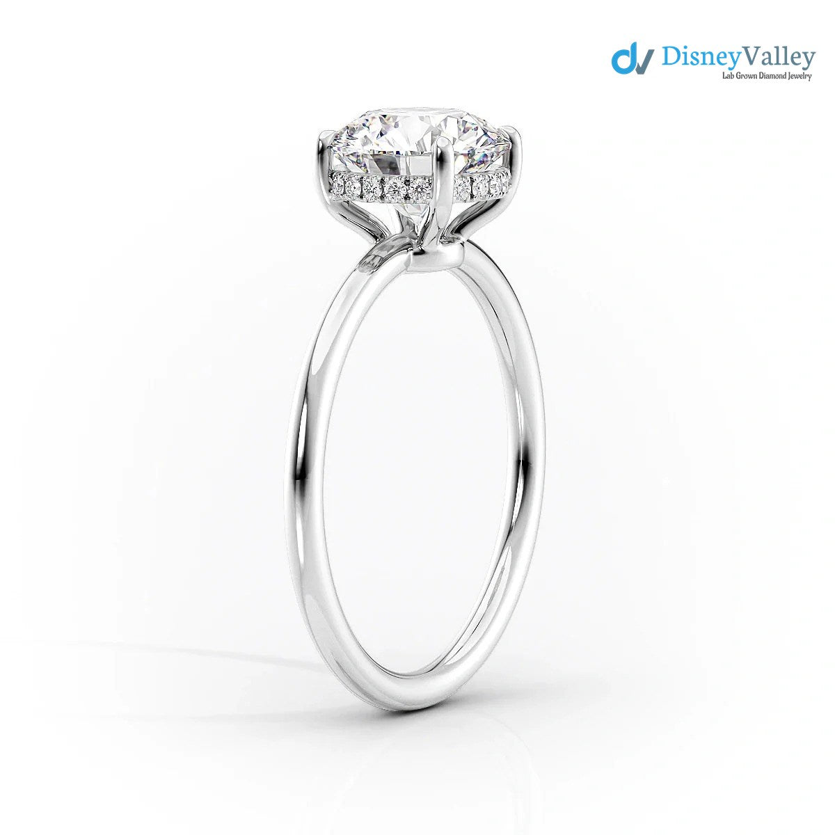 Radiant Lab Grown Hidden Halo Engagement Ring