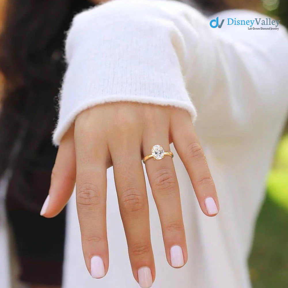 Oval Moissanite Solitaire Engagement Ring Image secondaire du produit