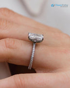 Radiant Solitaire Hidden Halo Moissanite Engagement Ring