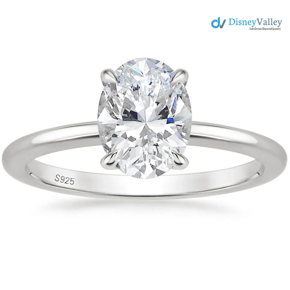 Oval Moissanite Solitaire Engagement Ring