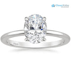 Oval Moissanite Solitaire Engagement Ring