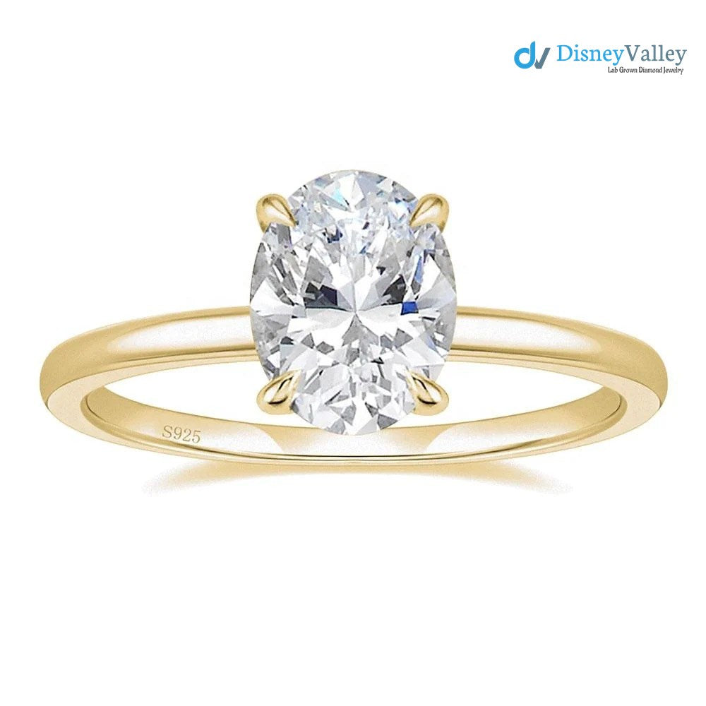 Oval Moissanite Solitaire Engagement Ring