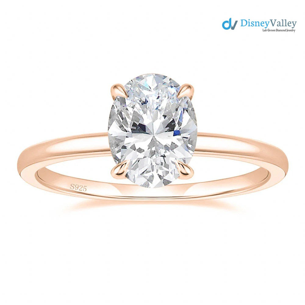 Oval Moissanite Solitaire Engagement Ring