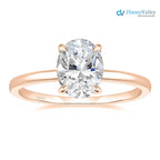 Oval Moissanite Solitaire Engagement Ring