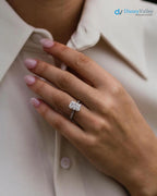 Radiant Solitaire Hidden Halo Moissanite Engagement Ring