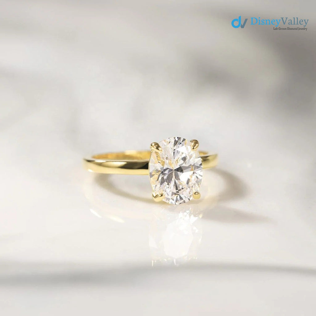 Oval Moissanite Solitaire Engagement Ring