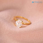 Oval Moissanite Solitaire Engagement Ring